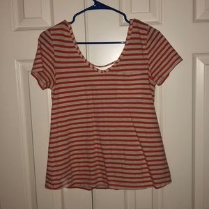 Orange and white t shirt